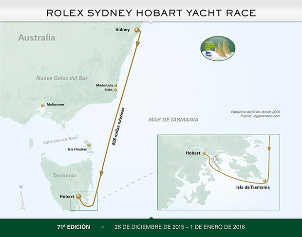 ROLEX SYDNEY HOBART COURSE MAP
